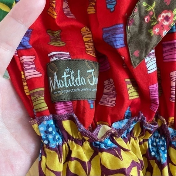 Matilda Jane Paint By Numbers Jester Red Shasta Bubble Top mixed floral print - Picture 13 of 16